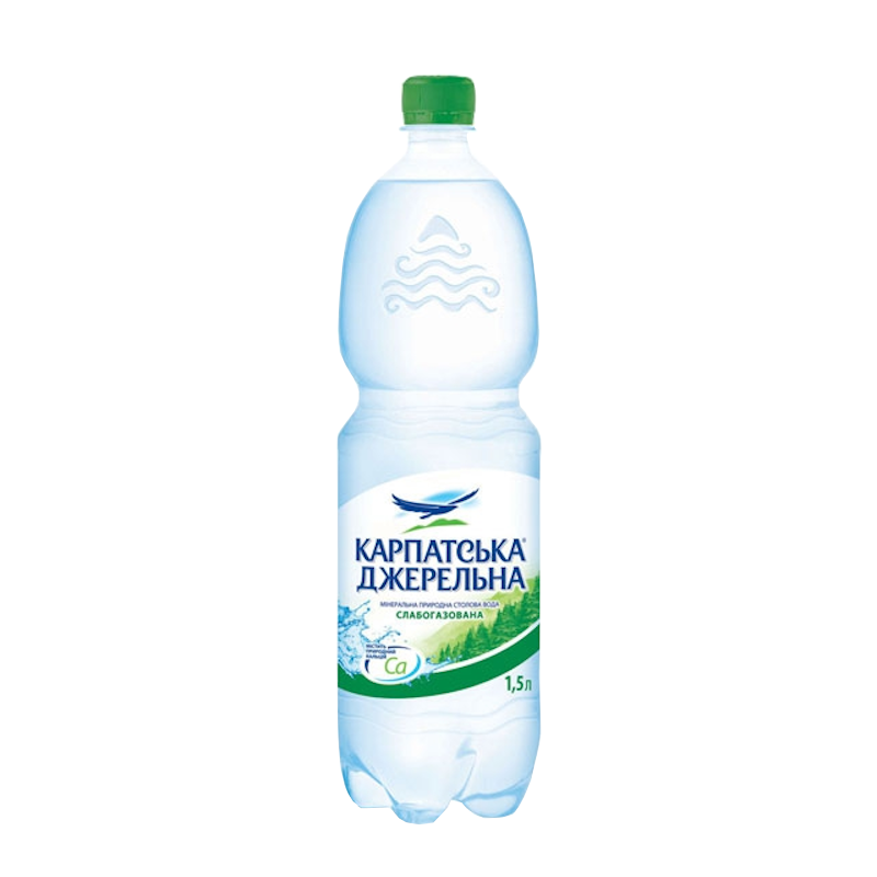 Вода мінеральна КАРПАТСЬКА ДЖЕРЕЛЬНА, слабогазована, 1,5л